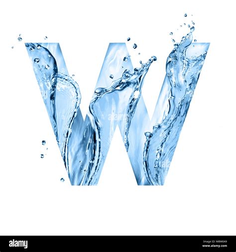 Stylized Font Art Text Made Of Water Splashes Capital Letter W
