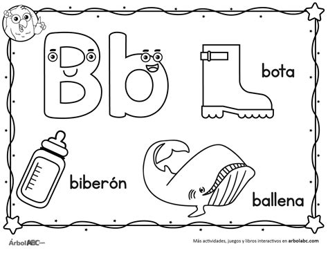 Letra B para colorear | Árbol ABC