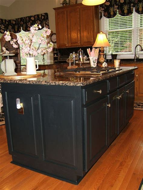 Bring the drama with darker tones in the kitchen. Painting An Oak Island Black | Hometalk