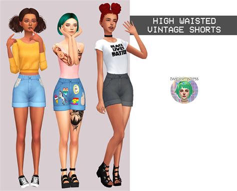 Sims 4 Maxis Match High Waisted Cc Shorts Pants Fandomspot