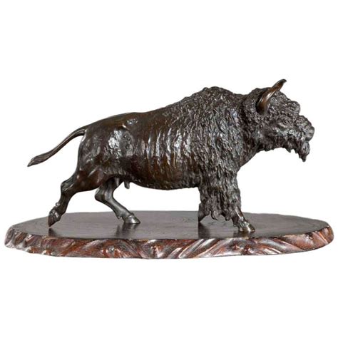 Meiji Period Bronze Buffalo On Original Rootwood Stand At 1stdibs