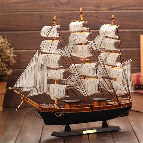 Diy Wooden 60 51cm Boat Ship Craft Rudder Large Sailboat Figurine