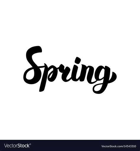 Spring Handwritten Calligraphy Royalty Free Vector Image