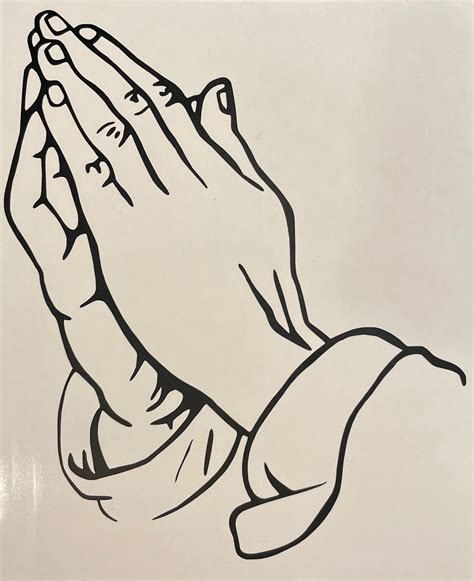 Prayer Hands With Optional Customizable Text Vinyl Decor Etsy
