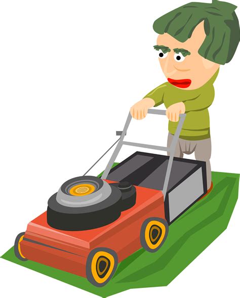 Man Mowing Lawn Clipart Free Free Images At Vector Clip