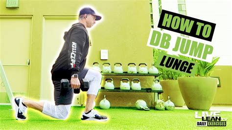 how to do a dumbbell jump lunge exercise demonstration video and guide youtube