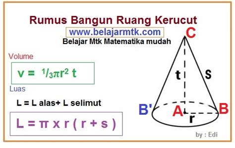 Rumus Bangun Ruang Kerucut Belajar Mtk My Xxx Hot Girl