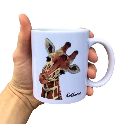 Painted Giraffe Mug Can Be Personalised Lighthouselane