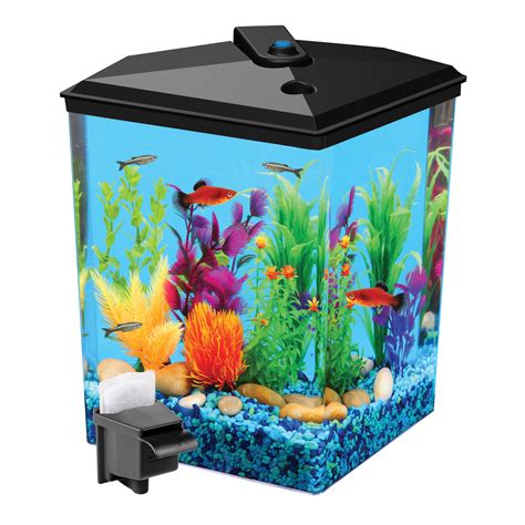 Aqua Culture 25 Gallon Corner Aquarium Kit With Led Lighting Power