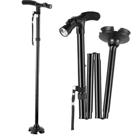 Qxwrel Walking Cane With Light For Men And Women Portable Collapsible