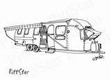 Airstream Trailer Coloring Travel Printable Trailers Instant Camper Line Camping Colouring Pop Fabric sketch template