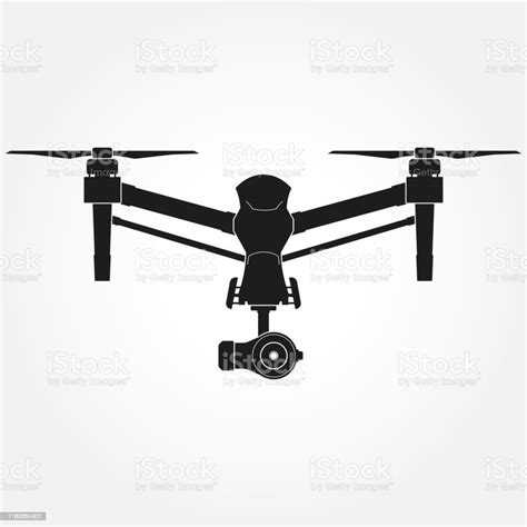 Ikon Drone Quadcopter Dengan Kamera Ilustrasi Vektor Ilustrasi Stok