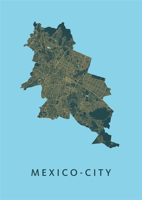Mexico City Stadskaart Plattegrond Poster Kunst In Kaart