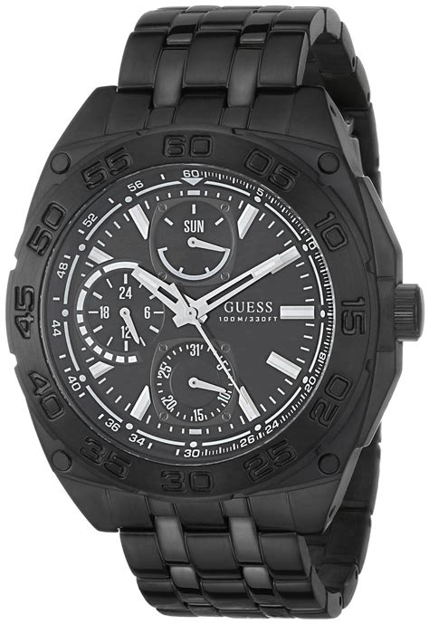 Guess Mens U0487g2 Black Ionic Plated Multi Function Watch Guess Men