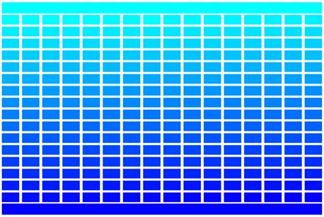 256 Rgb Colours Cyan To Blue Grid