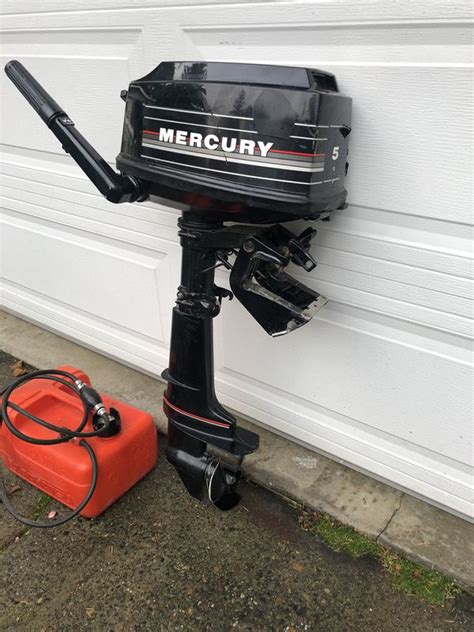 2 Stroke Mercury 5 Hp Short Shaft Outboard With External Gas Tank For