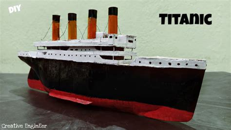 How To Make Titanic With Paper And Cardboard Diy Titanic Ship Youtube