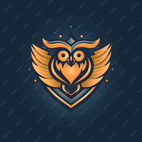 Premium Ai Image Elegant Golden Owl Logo Illustration