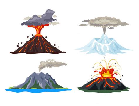 Dibujos Volcanes Dibujos Animados Juego De Erupción De Volcán