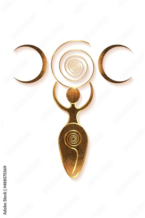 Old Triple Goddess Of Fertility Wiccan Pagan Symbols The Spiral Cycle Of Life Death And