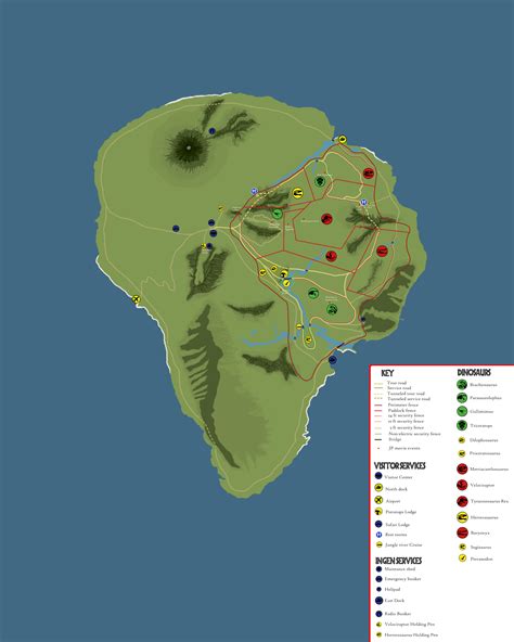 Jurassic Park Isla Nublar Map By Godzillalagoon On Deviantart