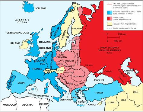 The Cold War Europe Map A Historical Overview World Map Colored
