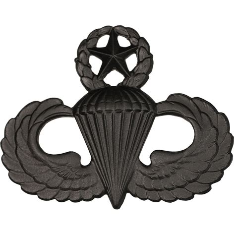Army Parachutist Master Sta Brite Black Pin On Subdued Pin On Badges