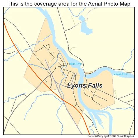 Aerial Photography Map Of Lyons Falls Ny New York