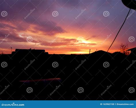 The Contrast Of Evening Sunsets Stock Photo Image Of Unusual