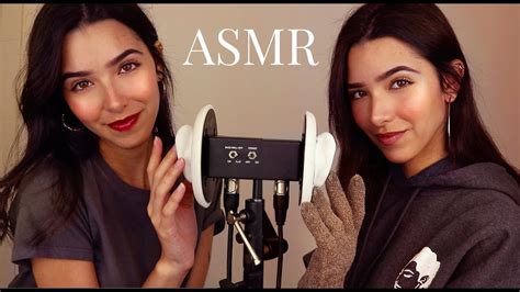 asmr twin ear cleaning ear oil massage ear brushing ear tapping and tingly sounds youtube