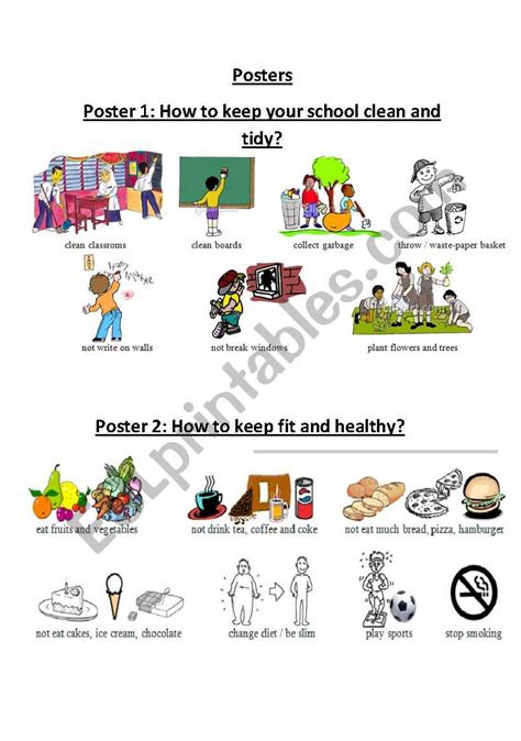 How To Keep Clean And Healthy Posters Esl Worksheet By Fafauu
