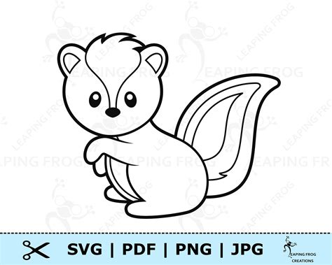 Skunk Svg Cricut Cut File Baby Skunk Clipart Digital Etsy