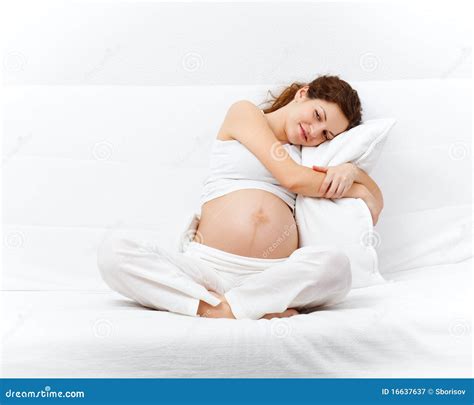 Young Pregnant Woman Relaxing Stock Image Image Of Bump Brunette 16637637