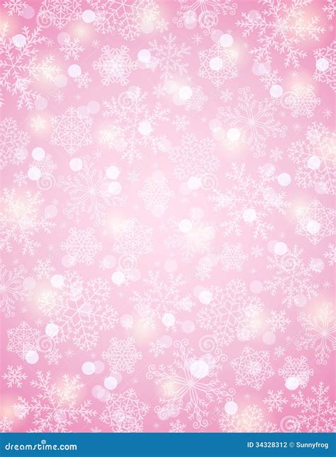 Pink Background With Snowflakes Vector Stock Photography Image 34328312
