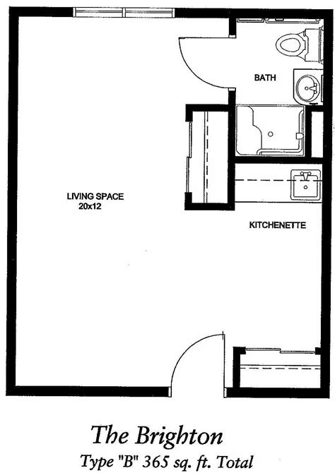 For the reverse plan, please see model 1c. Image result for 400 sq ft apartment floor plan | Studio ...