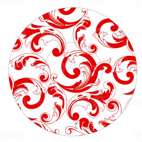 Round Plate With Red Elegant Pattern 27148979 Png