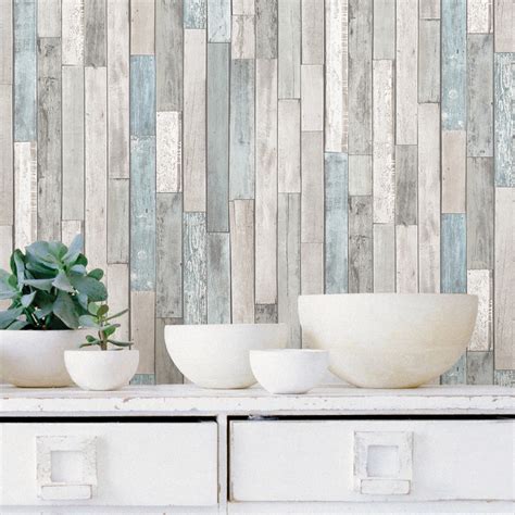Nh3058 Weathered Plank Shore Wood Peel And Stick Wallpaper By Inhome