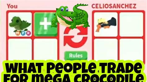 What People Trade For Mega Neon Crocodile In Adopt Me Trading Youtube