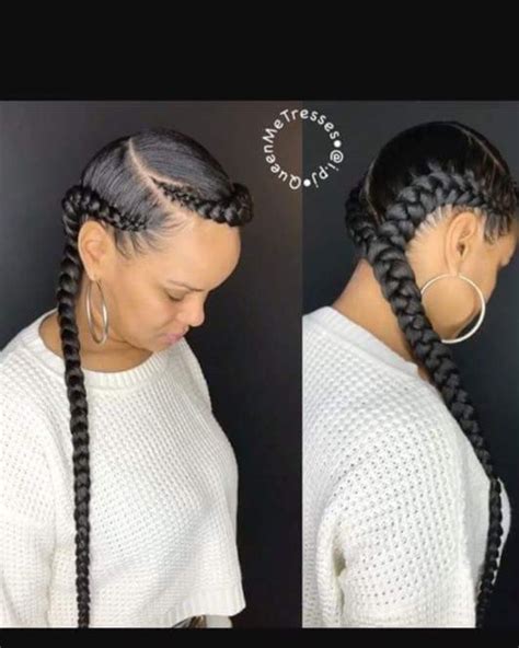 Two Feed In Braids Two Braid Hairstyles Feed In Braids Hairstyles