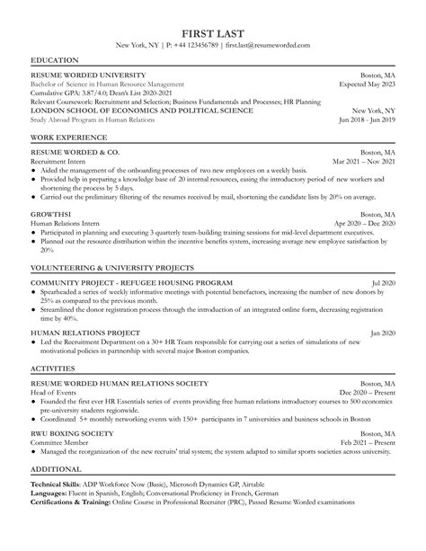 Entry Level Recruiter Resume Examples For 2024 Resume Worded