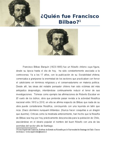 ¿quién Fue Francisco Bilbao America Latina Chile