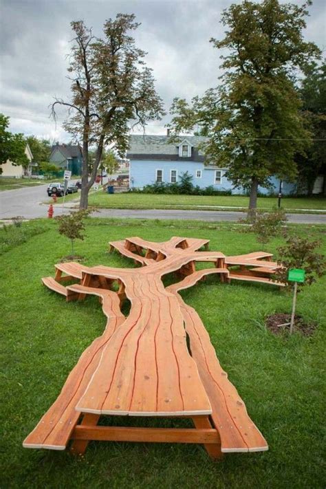 Tree Shaped Picnic Table Backyard Diy Picnic Table Picnic Table