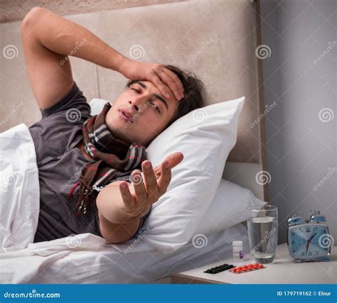 Sick Man Resting In The Bed Stock Photo Image Of Patient Allergy