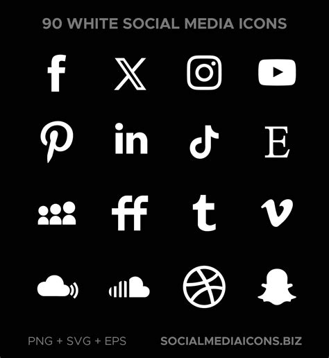 Vector White Social Media Icons Socialmediaicons
