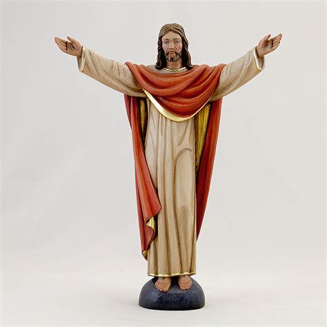 Resurrection Jesus Statue Blessing Hand Carved