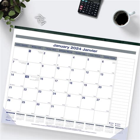 Blueline Net Zero Carbon 12 Month Monthly Desk Pad Calendar 22 X 17