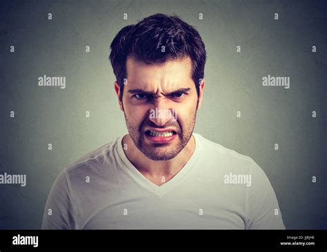 Portrait Of Young Angry Man Stock Photo Alamy