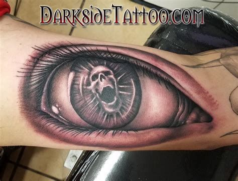Black And Gray Skull Eyeball Tattoo By Sean Ohara Tattoonow
