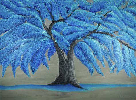 The Blue Tree Painting By Miranda Williams Fine Art America
