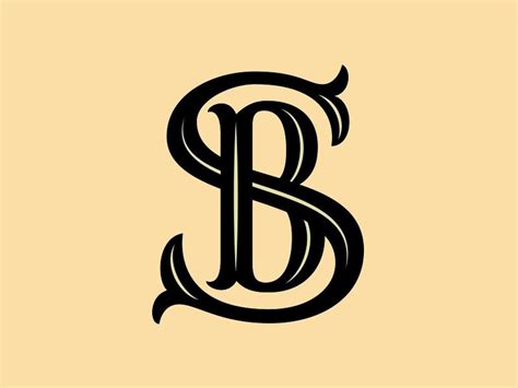 Sb Monogram Lettering Design Typographic Logo Initials Logo Monograms